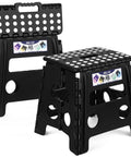 13 Inch Folding Step Stool 2 Pack No Slip Lightweight Collapsible Stool With Handy Grab Handle Supports Up To 300 Lbs