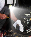 Mechanic using Two Pack Go To Night Run Lights For Runners, Ultra Bright LED And COB Spotlight with sturdy clip while fixing engine