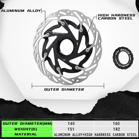 Centerlock 160mm Bike Disc Brake Rotor For Mountain And Road Bikes Beefy Center Lock Rotor with alloy and steel build