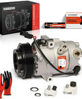 Heavy Duty AC Compressor Assembly With Clutch For Kia Forte 2022 2023 2024 2.0L L4 Engine Cooling System Replacement, includes installation tools.