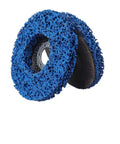 Ultimate 3 Pcs 100 115 125mm Poly Strip Abrasive Disc Wheels Kit For Angle Grinder displaying blue 125mm disc wheel for rust removal.