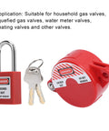 Heavy Duty Valve Lockout Safety Padlock for Home Gas And Water Meters With Adjustable Handwheel Fit, red padlock and lockout device with keys.