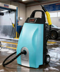 Heavy Duty Commercial Steam Cleaner, 3000W Power, Hot Water Pressure Washer For Kitchen Floor And Car Detailing in a garage.