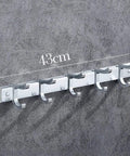 Super Sturdy Wall Mounted Coat Hooks Space Saving Aluminum Entryway Key Holder Rack Nordic Silver Finish with five hooks