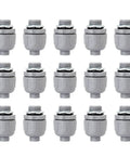 Heavy Duty 3/4 Inch Liquid Tight Connector 15 Pack PVC Electrical Conduit Fittings in gray, ideal for DIY installation.