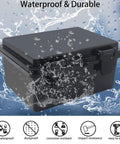 Heavy Duty Waterproof Electrical Junction Box With Hinged Lid Rock Solid Ip67 Abs Project Enclosure Wall Mount Bracket Included Loads Of Room For Circuit Parts And Tech Gear Tough Outdoor Housing Measuring 7 1 X 5 1 Inches with water splashes.