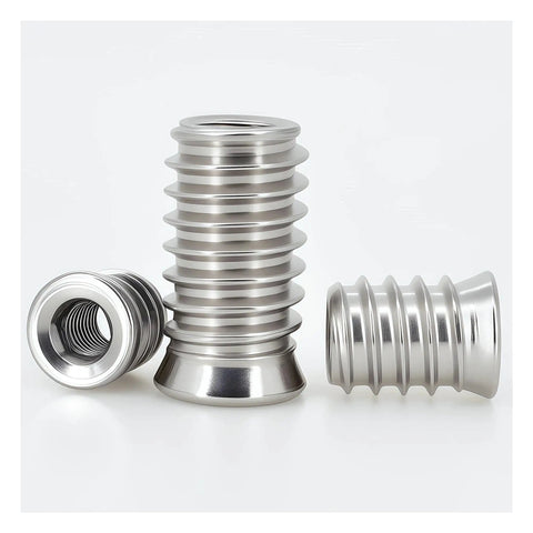 5/10/20 Pack Stainless Steel Hex Socket Threaded Inserts M4 To M10 For Wood Furniture Assembly, Beefy Rust Resistant E Nut displayed