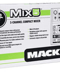 Five Channel Compact Mixer With Mad Headroom And Low Noise, Mic And Line Input, Two Band EQ, Phantom Power, in packaging