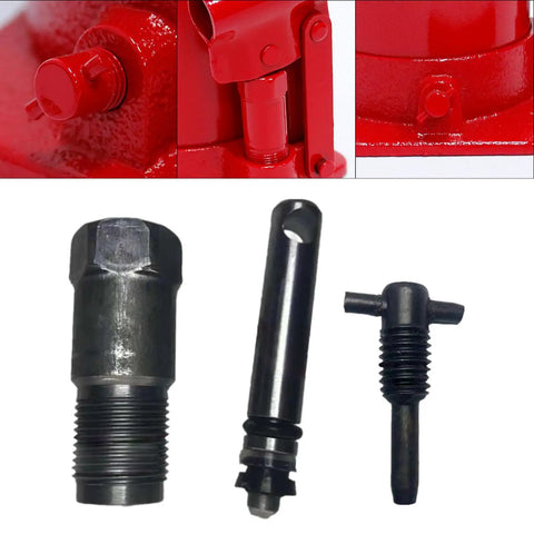 Heavy Duty Hydraulic Oil Pump Swap Kit compatible with Vertical Jacks under 20T showing metal fittings and seals for repair.