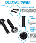 M6 Flanged Hex Bolts 1.0 x 16mm With External Flange Hex Drive Heavy Duty Alloy Steel Class 10.9 Black Oxide Finish product details