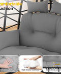 Close-up of cushions on Oversized Double Hanging Egg Chair With Stand For Indoor Outdoor Use 2 Person Wicker Swing Chair