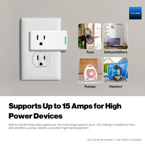 Image of Smart Energy Plug 15A With LoRa Range Up To A Quarter Mile Real Time Power Monitoring Cycle Scheduling For Fans