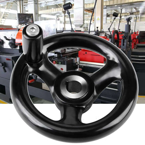 2 Pack 3 Spoke Hand Wheel With Revolving Handle, 100mm for lathe in workshop, pro grade engineered plastic