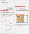 Installation guide for Beefy Heavy Duty Aluminum Sliding Door Track Kit For Two Door Systems With Dual Wheel Barn Door Hardware Bypass Pocket Frame Set For Interior Wooden Doors Silver Finish 9.5 Ft Length Easy Glide Rust Resistant showing step-by-step process.