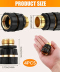 Three Fourths Inch No Fuss Quick Connect Garden Hose Fittings Set Aluminum Connectors Male And Female With Rubberized Grips