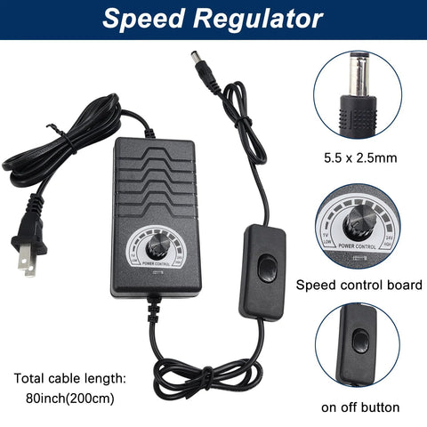 JQDML 24V reciprocating linear actuator kit with speed controller and remote switch, includes AC power adapter