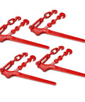 4 Pack Lever Load Binder With 2 Grab Hooks For Five Sixteenth Or Three Eighths Grade 70 Transport Chain 5400 Lb Working Load Limit Heavy Duty Tie Down For Truckin And Secure Haul