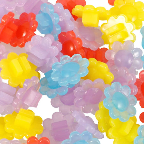 Colorful Flower Bike Spoke Beads Clip On Neon Glow In The Dark Decorations For Kids Bicycle Spokes Easy Installation 50 Pcs Luminous