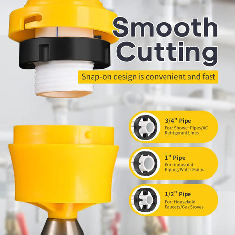 Heavy Duty PVC Pipe Threader And Tapping Tool For 1 2 Inch To 3 4 Inch Pipes with snap-on design for smooth cutting.