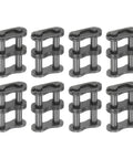 Eight Piece Double Roller Chain Master Link Set For 06C-2 And 35-2 Chains With 9.525mm Pitch Carbon Steel Industrial Grade Connector Links