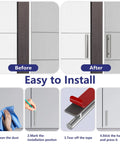 Before and after installation of Two Pack Self Stick Aluminum Alloy Cabinet And Drawer Handles No Drilling Adhesive Door Pulls Easy Install