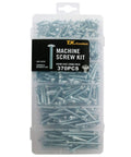 Assorted Machine Screws Kit 370 Pcs Fully Threaded Phillips Drive Eight By One Half Inch To Eight By Two Inch Zinc Coated Case