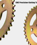 Close-up of a 40T 6 Hole Rear Sprocket For 420 Chain High Speed Direct Fit For Coleman CT100U showing CNC precision-cutting teeth