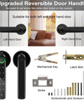 Fingerprint Door Lock Set With No Key Needed Keyless Entry And Black Keypad Code Lever Handle Three Ways Unlock mechanisms