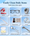 Items cleaned with 48KHz Ultrasonic Jewelry Cleaner With Five Cleaning Modes For Jewelry, Eyeglasses, Rings, Watches, 500ML Tank