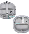 Heavy Duty 8.8 Rear Differential Cover Girdle System For Ford Mustang F150 Bronco Explorer showing cast aluminum assembly dimensions.