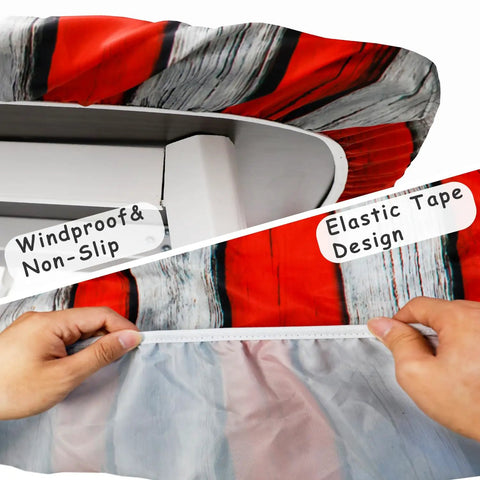 Flag Themed Picnic Table Cover With Bench Covers Set Wood Grain Look Waterproof Windproof No Hassle Outdoor Tablecloth fitted