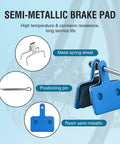 Blue 4 Pack Disc Brake Pads For Mountain Bikes Resin Semi Metallic Quiet And Low Rotor Wear High Performance Braking