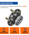 Close-up of Two Piece Rear Wheel Hub And Bearing Assembly 512188 Fits Honda Accord 2003 2004 2005 2006 2007 And Acura TL 2004 2005 2006 2007 2008 Gas Models Only Drop In Ready Direct Fit with service icons.