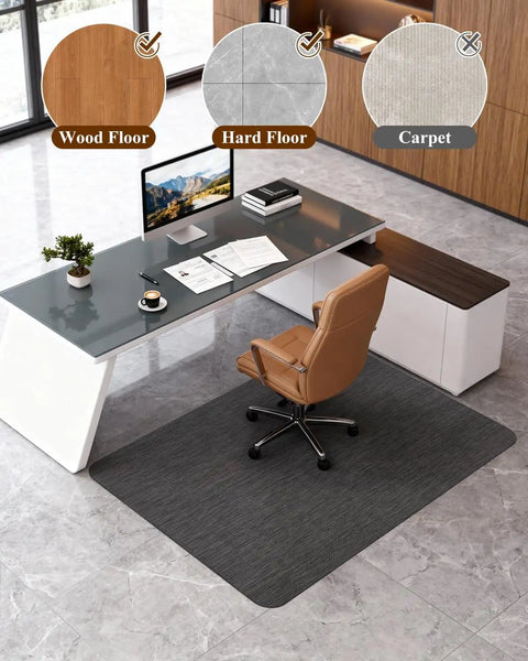 Big Non Slip Office Chair Mat For Hardwood Floors 35.4 X 47.2 Inches Heavy Duty PVC Floor Protector under desk and chair
