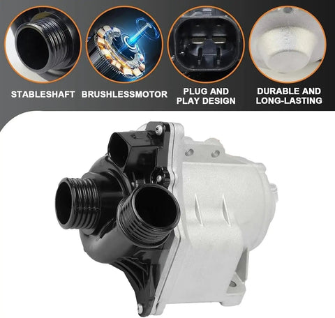 Upgrade Your BMW E60 E90 F10 With This Heavy Duty Electric Engine Water Pump Compatible With 3 Series 5 Series X5. Ensures Smooth Coolant Flow, Leak-Free Performance, And Reduced Engine Wear For Reliable Daily Driving And Long Lasting Durability On The