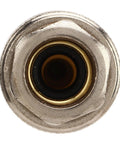 Close-up view of 5 Pcs Universal Tire Inflator Adapter's metal connector with dual ports for air compressors and pneumatic tools.
