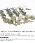 4 Pack Drawer Cam Lock Set With 2 Keys For Doors, Mailboxes, Cabinets And Tool Boxes DIY Furniture Hardware HJ03 30mm Cam Lock Heavy Duty Steel Build Keyed Differently Color Options For Secure Cabinets, Drawers, And Shelves.