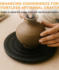 Artist using 8 Inch Heavy Duty Turntable Stand With Non Slip Swivel Base And Steel Ball Bearings, 360 Degree Rotation For Plants Monitors TVs Models And Crafts, Built Tough With Smooth Jam Free Spin for crafting.