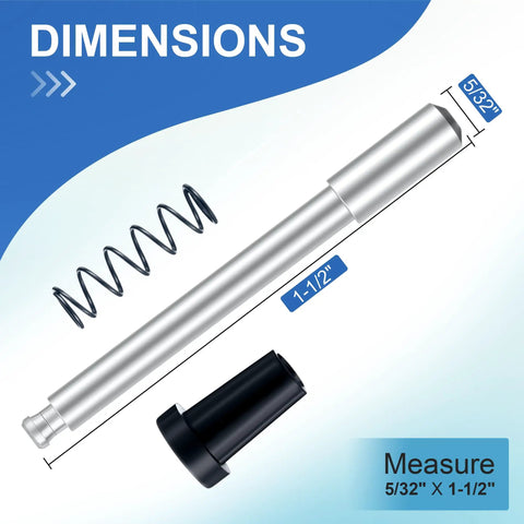 Bulletproof Window Screen Plunger Latches With Black Locking Caps Keeps Screens Locked Tight Beats Flimsy Plastic Pins Rock Solid DIY Upgrade Easy Eight Pack Replacement dimensions diagram showing 5/32 x 1-1/2 inch parts.