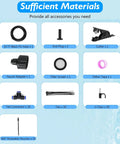 Image showing components of 360 Degree Adjustable Drip Irrigation Kit System With 33 Ft Coverage And Rotatable Mist Nozzles