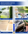Multi-functional 39 Inch High Pressure Power Washer Wand For Garden Hose With Flexible Jet Nozzle shown in various uses