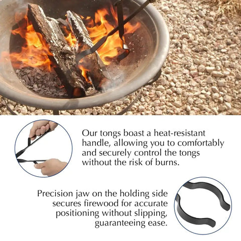Heavy Duty Fireplace Tongs 26 Inch Long Log Grabber Featuring A Killer Grip For Quick Hauling Of Scorching Logs And Hot Coals Safely Straight Up Built From Thick Steel So You Have No Sweat Tossing Everything Into Your Wood Stove Today