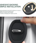Extra Thick Silicone Car Door Latch Covers 4 Pack Self Stick Shock Absorbing Pad showing adhesive backing for easy installation.