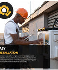 Technician installs Universal Fit 53 64 uF Motor Start Capacitor 220 250V AC 50 60 Hz Round CD60 on outdoor unit.