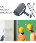Professional Grade Wall Painting Roller Kit With Built In Paint Injector And Telescopic Handle For Breezy Coverage showing roller and extensions.