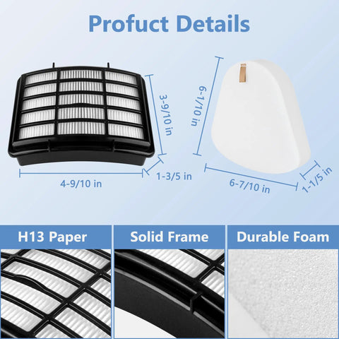 Pro Grade Shark Navigator Lift Away Vacuum Filter Replacement Kit dimensions and material details