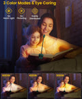 Mother and daughter reading in bed with Clip On Reading Light With 16 LED Double Row Beads Rechargeable And Long Lasting