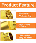 Brass check valve with 3/4 inch BSP threads; male and female ends, close-up thread detail.