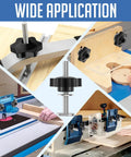 Wide application of 20-Piece 1/4 Inch 20 T Track Knob Kit with T Slot Bolts, Star Knobs, T Knobs, Washers for woodworking jigs