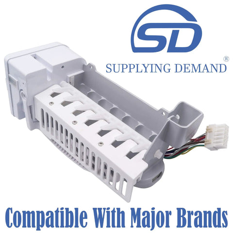 DA97-07549B Ice Maker Replacement For Refrigerator With 12 Pin Connector And 7 Cube Ice Mold Includes Wire Harness And Mounting Bracket